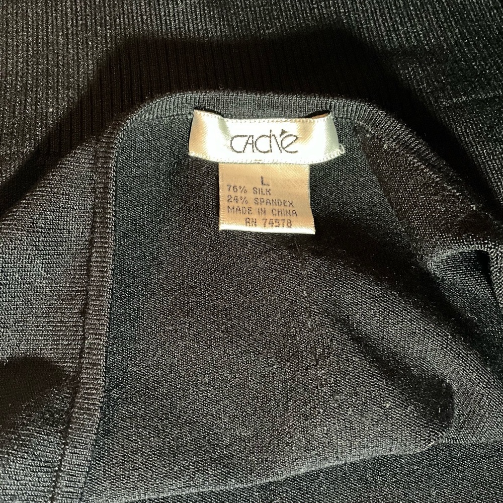 Cache Black Silk Blend Rhinestone Top - Picture 2 of 3